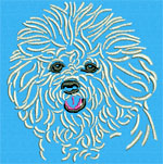 Bichon Frise Portrait #1 - 6" Large Size Embroidery Design