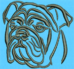 Bulldog Portrait #1 - 3" Medium Size Embroidery Design
