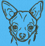 Chihuahua Portrait #1 - 6" Large Size Embroidery Design