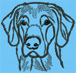 Flat-Coated Retriever Portrait #1 - 3" Medium Embroidery Design