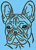 French Bulldog Portrait #1 - 2" Small Embroidery Design