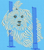 Maltese Agility #3 - 3" Medium Size Embroidery Design