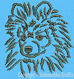 Pomeranian Portrait #1 - 6" Large Size Embroidery Design