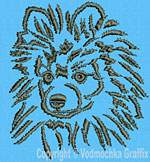 Pomeranian Portrait #1 - 2" Small Embroidery Design