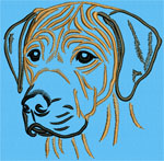 Rhodesian Ridgeback Portrait #2 -3" Medium Size Emboidery Design