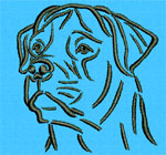 Rottweiler Portrait #1 - 6" Large Size Embroidery Design