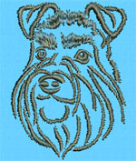 Schnauzer Portrait #1 - 6" Large Size Embroidery Design