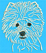 West Highland White Terrier Portrait #1 - 2" Small Emb Design