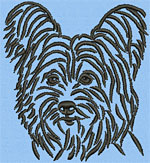 Yorkshire Terrier Portrait #2 - 6" Large Size Embroidery Design