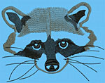 Raccoon Portrait #1 - 3" Medium Size Embroidery Design