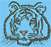Tiger Portrait #1 - 6" Large Size Embroidery Design