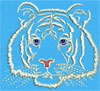 Tiger Portrait #1 - 6" Large Size Embroidery Design