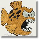 Piranha - Embroidery Design Sample - Vodmochka Graffix Custom Embroidery Digitizing Services * 500 x 499 * (99KB)