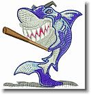 Shark Baseball - Embroidery Design Sample - Vodmochka Graffix Custom Embroidery Digitizing Services * 500 x 521 * (80KB)