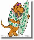 Surfing Boodhound - ABC National 2008 - Embroidery Design Sample - Vodmochka Graffix Custom Embroidery Digitizing Services * 500 x 590 * (91KB)