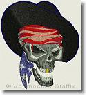 Road Gypsy Skull - Embroidery Design Sample - Vodmochka Graffix Custom Embroidery Digitizing Services * 500 x 554 * (84KB)