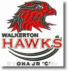 Walkerton Hawks - Embroidery Design Sample - Vodmochka Graffix Custom Embroidery Digitizing Services * 485 x 500 * (45KB)