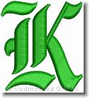 Letter K - Embroidery Design Sample - Vodmochka Graffix Custom Embroidery Digitizing Service * 500 x 547 * (74KB)