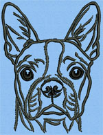 Boston Terrier Portrait #1 - Vodmochka Mchine Embroidery Design Picture - Click to Enlarge