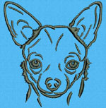 Chihuahua Portrait #1 - Vodmochka Machine Embroidery Design Picture - Click to Enlarge