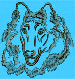 Rough Collie Portrait #1 - Vodmochka Machine Embroidery Design Picture - Click to Enlarge