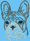 French Bulldog Portrait #1- Vodmochka Machine Embroidery Design Picture - Click to Enlarge