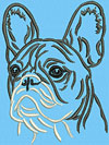 French Bulldog Portrait #2 Color4 - Vodmochka Machine Embroidery Design Picture - Click to Enlarge
