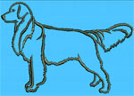 Golden Retriever Standing #1 - Vodmochka Machine Embroidery Design Picture - Click to Enlarge