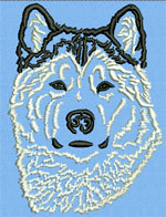 Malamut Dog Portrait #1 - Vodmochka Machine Embroidery Design Picture - Click to Enlarge