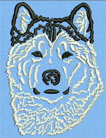Malamut Dog Portrait #1 - Vodmochka Machine Embroidery Design Picture - Click to Enlarge