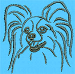 Papillon Portrait #1 - Vodmochka Machine Embroidery Design Picture - Click to Enlarge