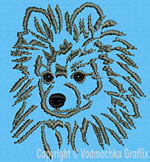 Black Pomeranian Portrait #1 - Vodmochka Machine Embroidery Design Picture - Click to Enlarge