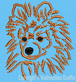 Brown Pomeranian Portrait #1 - Vodmochka Machine Embroidery Design Picture - Click to Enlarge