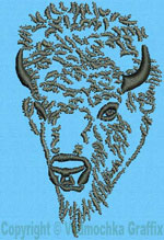Bison Portrait #1 - Vodmochka Embroidery Design Picture - Click to Enlarge