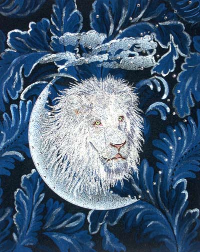 White Lion Portrait - © 2006 Vadmochka Graffix - Original Embroidery Portrait on Canvas - Click Image to Close