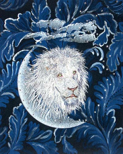 White Lion Portrait - © 2006 Vadmochka Graffix - Original Embroidery Portrait on Canvas - Click Image to Close