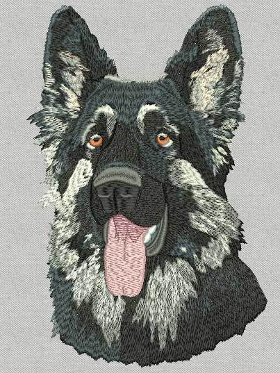 Shiloh Shepherd Portrait - © 2005 Vadmochka Graffix - Original Embroidery Portrait on Canvas - Click Image to Close