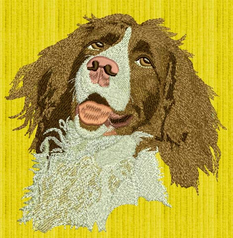 Tanna Springer Spaniel Portrait - © 2006 Vadmochka Graffix - Custom Portrait Embroidery Digitizing Sample - Click Image to Close