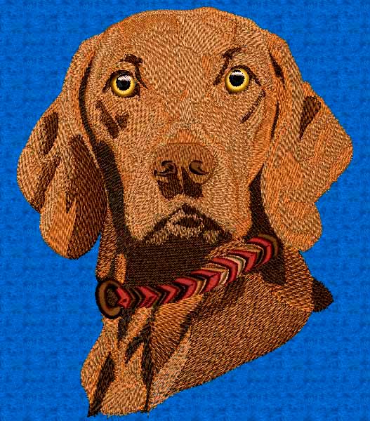 Hungarian Vizsla Portrait - © 2006 Vadmochka Graffix - Custom Portrait Embroidery Digitizing Sample - Click Image to Close