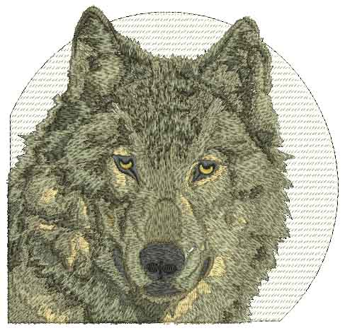 Wolf Portrait - © 2006 Vadmochka Graffix - Custom Portrait Embroidery Digitizing Sample - Click Image to Close