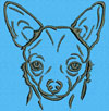 Chihuahua Portrait #1 - 3" Medium Size Embroidery Design