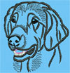 Flat-Coated Retriever Portrait #2 - 2" Small Embroidery Design