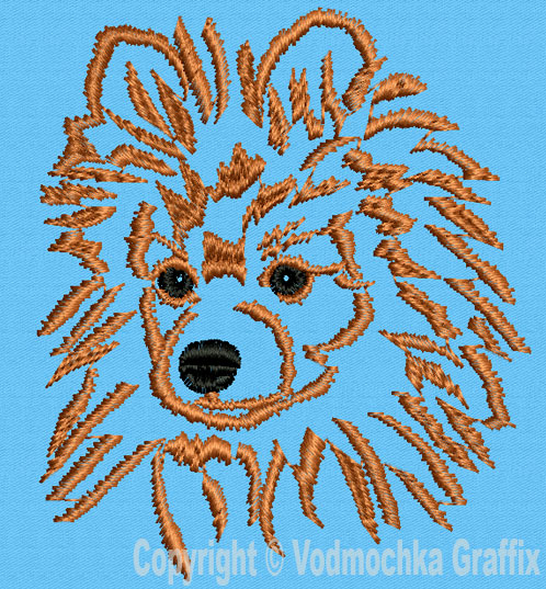 Brown Pomeranian Dog Portrait Machine Embroidery Design - © 2010 Vadmochka Graffix - Click Image to Close
