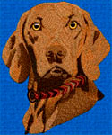 Hungarian Vizsla - Embroidery Portrait Sample - Click to Enlarge